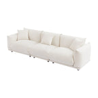 111" Oversized 3-Seater Sofa with Metal Legs – Black Sherpa