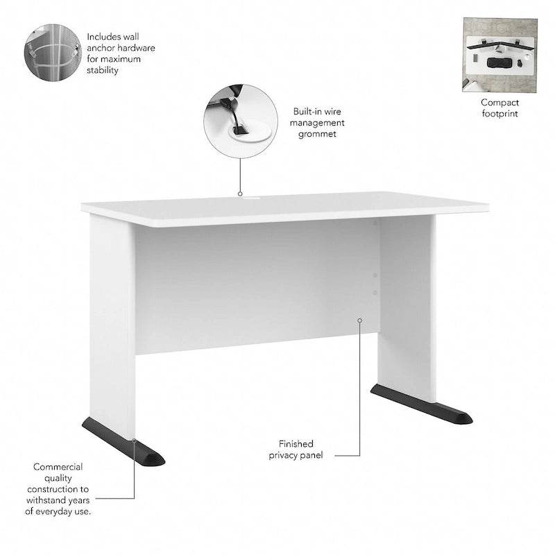 48" Computer Desk with Wire Management Grommet