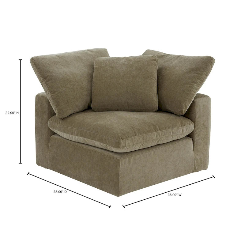 Modular Sectional Corner Chair with Stain-Resistant Fabric – 38"x38"