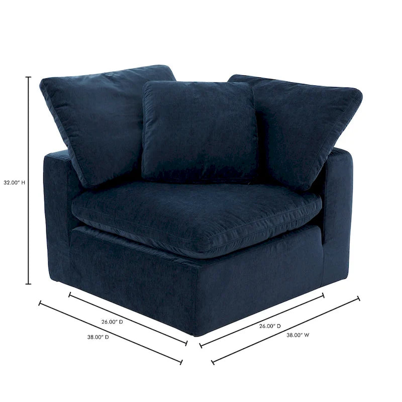Modular Sectional Corner Chair with Stain-Resistant Fabric – 38"x38"
