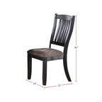 Upholstered Dining Side Chairs in Dark Coffee Fabric, Set of 2