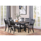 Upholstered Dining Side Chairs in Dark Coffee Fabric, Set of 2