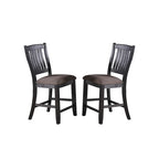 Upholstered Dining Side Chairs in Dark Coffee Fabric, Set of 2