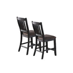 Upholstered Dining Side Chairs in Dark Coffee Fabric, Set of 2
