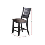 Upholstered Dining Side Chairs in Dark Coffee Fabric, Set of 2