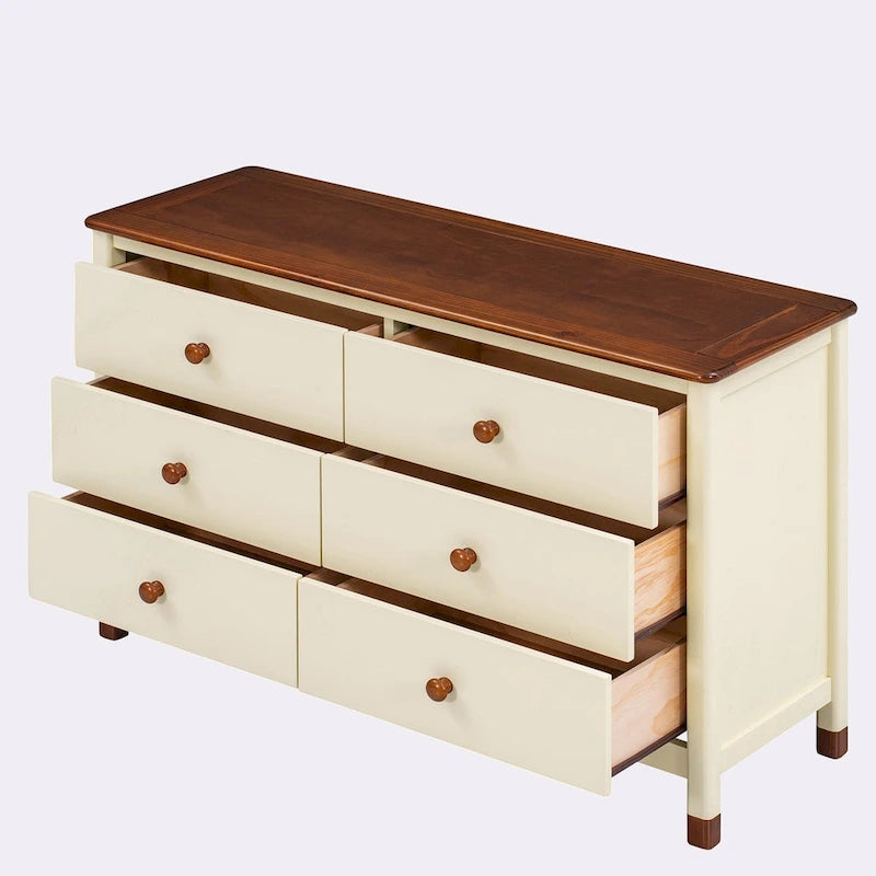 6-Drawer Storage Dresser with Weathered Finish
