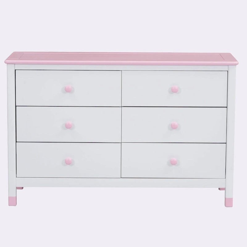6-Drawer Storage Dresser with Weathered Finish