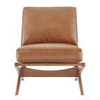 Mid-Century Style Accent Chair – Engineered Wood Frame + Polyester Fabric