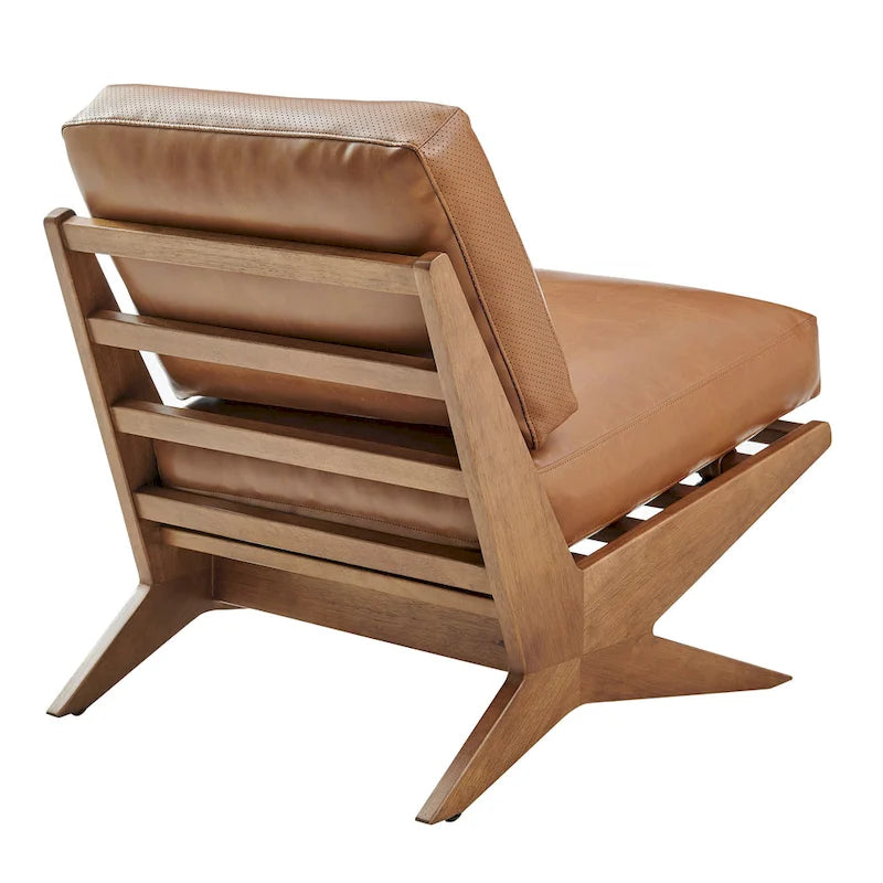 Mid-Century Style Accent Chair – Engineered Wood Frame + Polyester Fabric