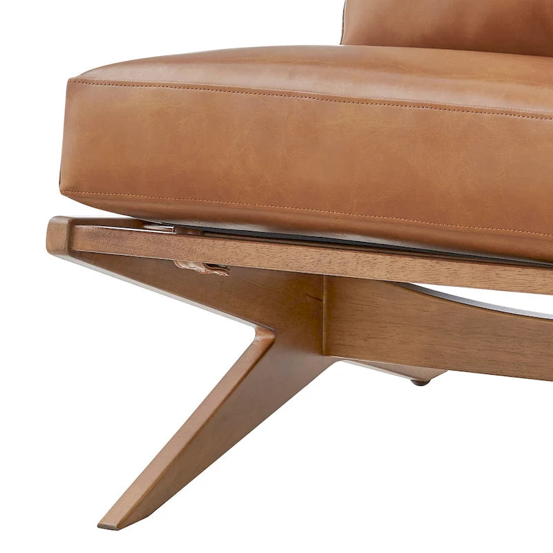 Mid-Century Style Accent Chair – Engineered Wood Frame + Polyester Fabric
