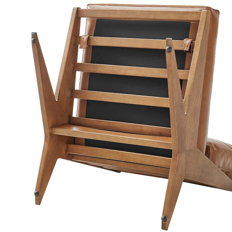 Mid-Century Style Accent Chair – Engineered Wood Frame + Polyester Fabric
