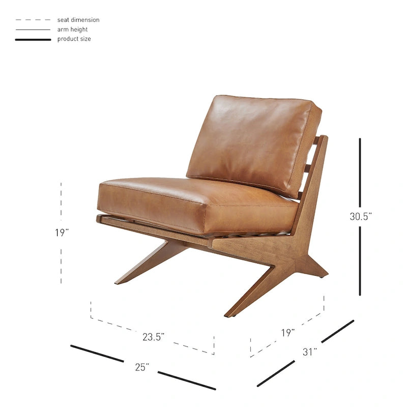 Mid-Century Style Accent Chair – Engineered Wood Frame + Polyester Fabric