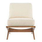Mid-Century Style Accent Chair – Engineered Wood Frame + Polyester Fabric