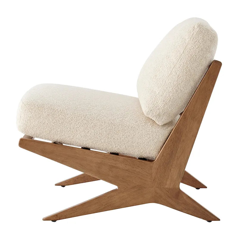 Mid-Century Style Accent Chair – Engineered Wood Frame + Polyester Fabric