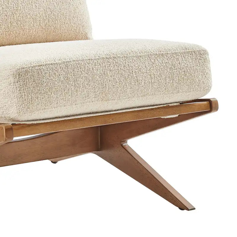Mid-Century Style Accent Chair – Engineered Wood Frame + Polyester Fabric
