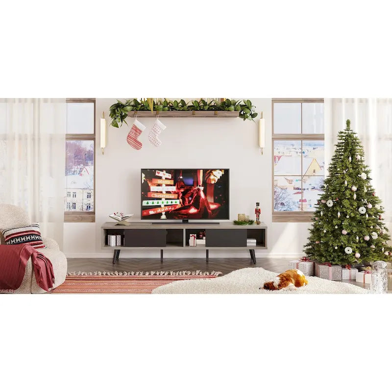TV Stand for TVs up to 75" – Mid-Century Entertainment Center Console, 70 Inches