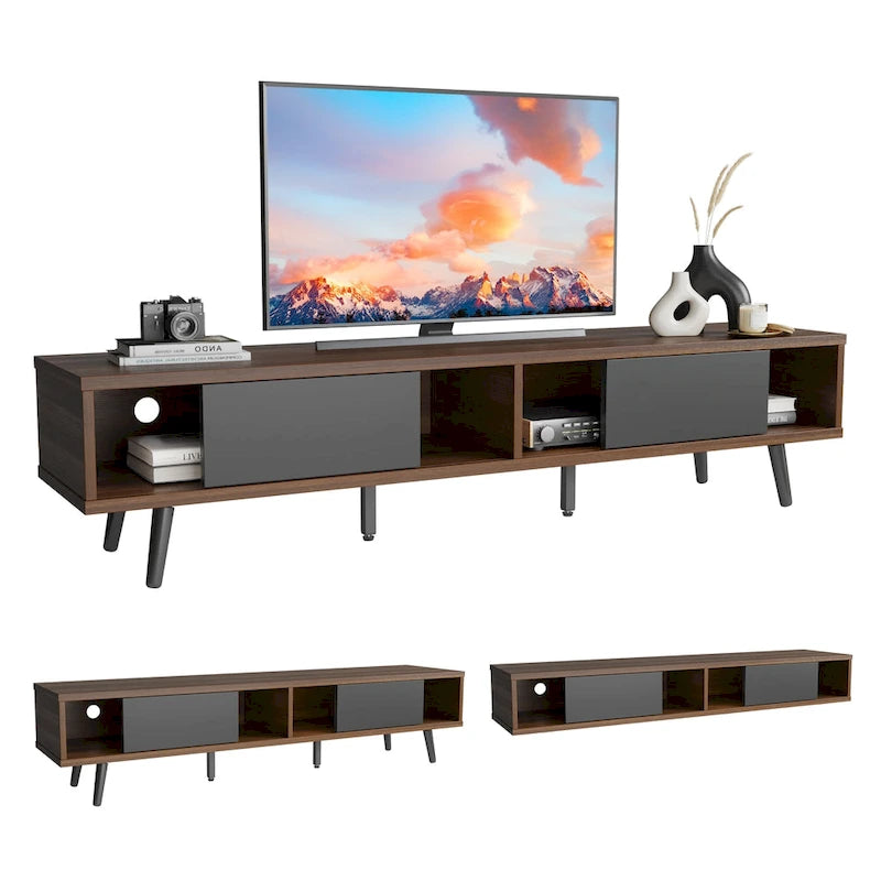TV Stand for TVs up to 75" – Mid-Century Entertainment Center Console, 70 Inches