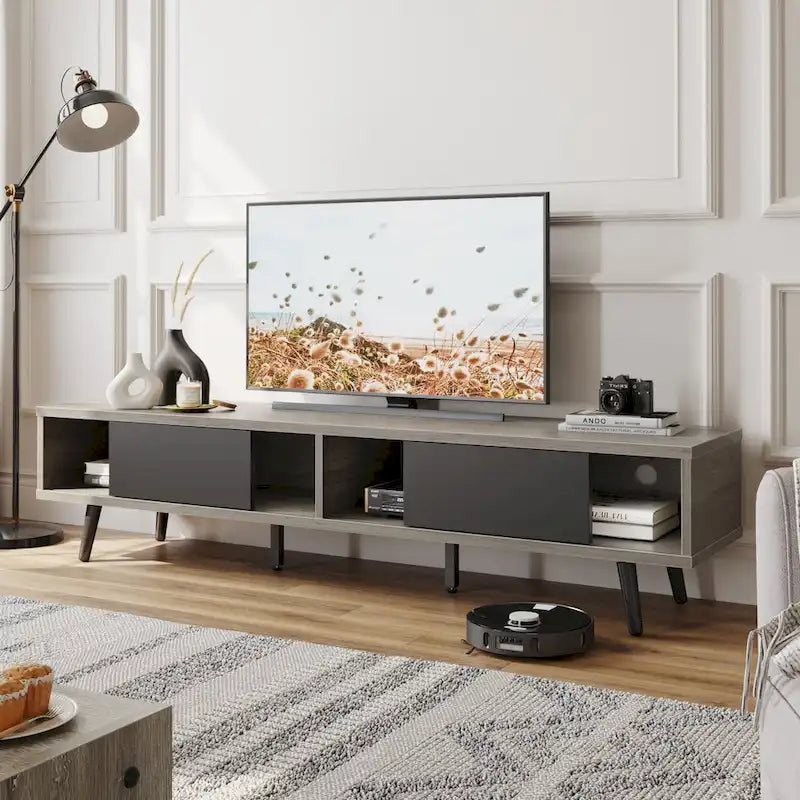TV Stand for TVs up to 75" – Mid-Century Entertainment Center Console, 70 Inches