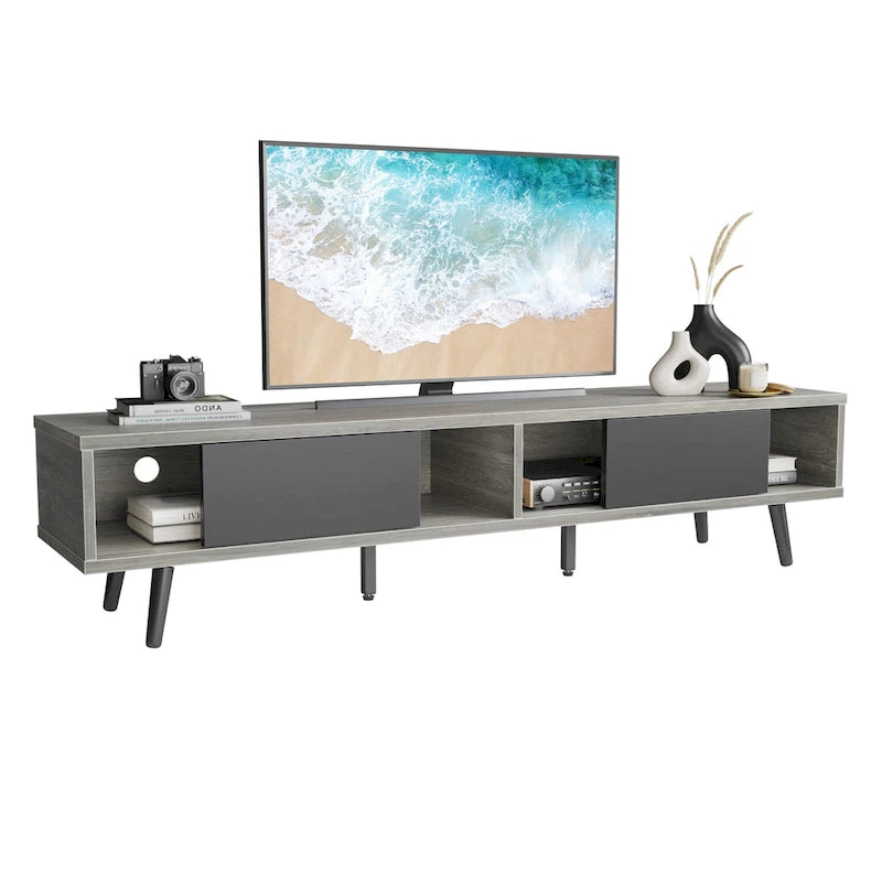 TV Stand for TVs up to 75" – Mid-Century Entertainment Center Console, 70 Inches