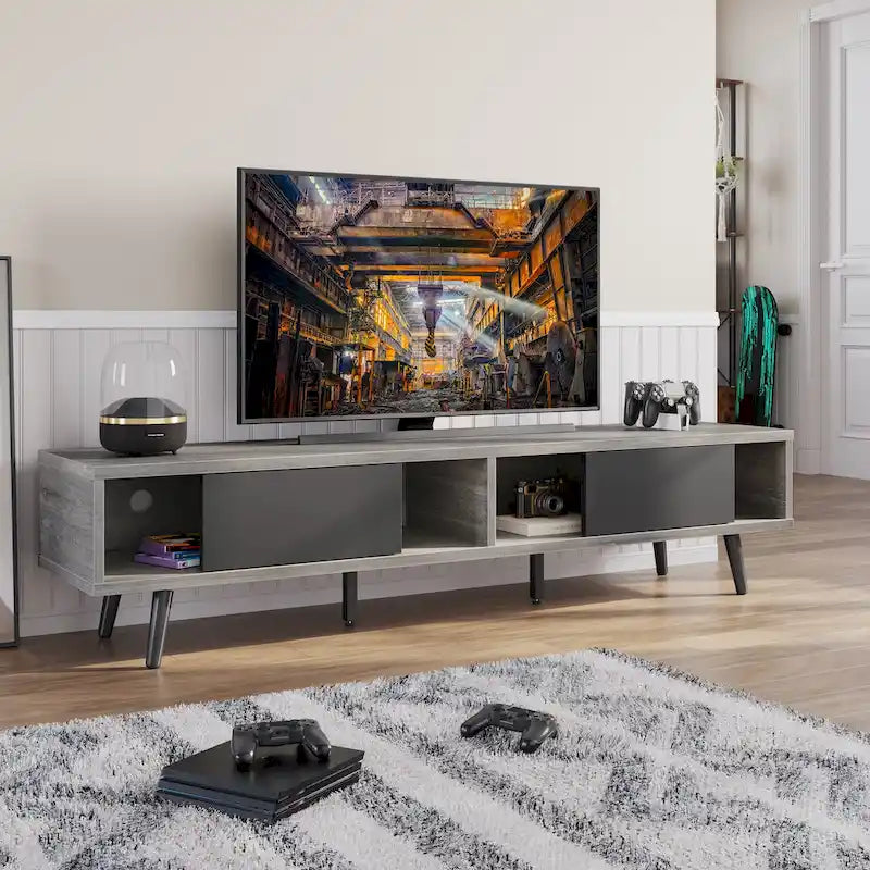 TV Stand for TVs up to 75" – Mid-Century Entertainment Center Console, 70 Inches