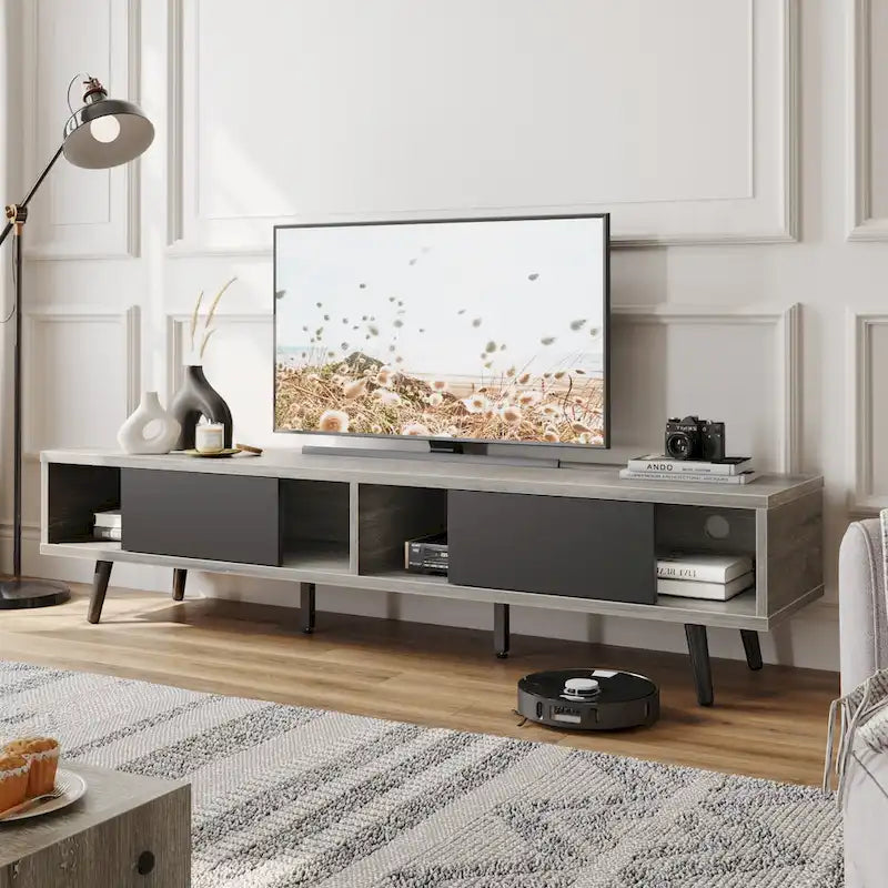 TV Stand for TVs up to 75" – Mid-Century Entertainment Center Console, 70 Inches