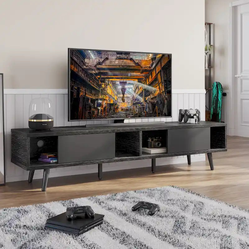 TV Stand for TVs up to 75" – Mid-Century Entertainment Center Console, 70 Inches
