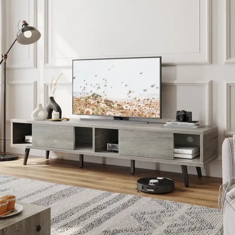 TV Stand for TVs up to 75" – Mid-Century Entertainment Center Console, 70 Inches