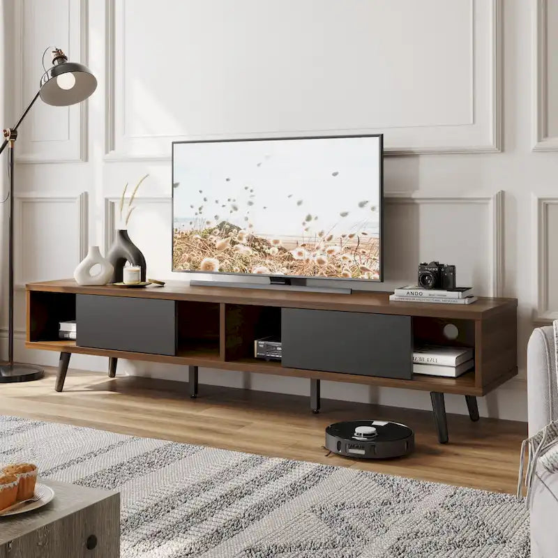 TV Stand for TVs up to 75" – Mid-Century Entertainment Center Console, 70 Inches