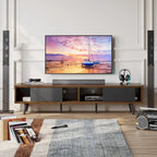 TV Stand for TVs up to 75" – Mid-Century Entertainment Center Console, 70 Inches