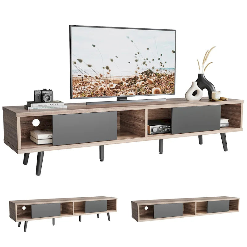 TV Stand for TVs up to 75" – Mid-Century Entertainment Center Console, 70 Inches
