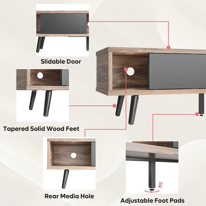 TV Stand for TVs up to 75" – Mid-Century Entertainment Center Console, 70 Inches