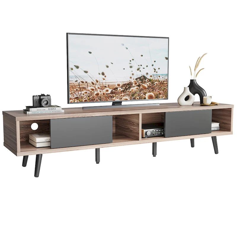 TV Stand for TVs up to 75" – Mid-Century Entertainment Center Console, 70 Inches