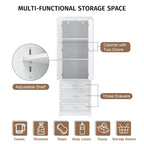 Tall Bathroom Storage Cabinet with 3 Drawers – White