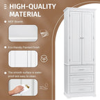 Tall Bathroom Storage Cabinet with 3 Drawers – White