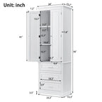 Tall Bathroom Storage Cabinet with 3 Drawers – White