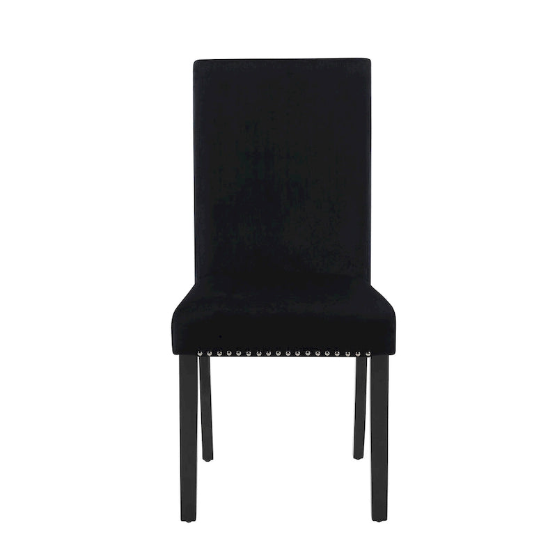 Velvet Dining Chair with Nailhead Trim, Set of 2