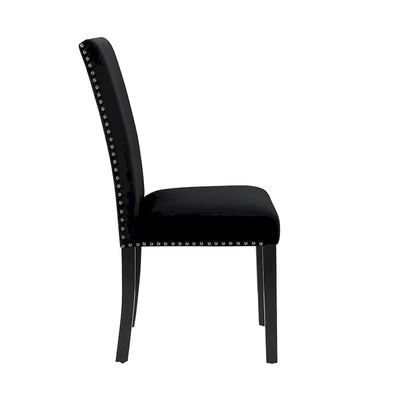 Velvet Dining Chair with Nailhead Trim, Set of 2