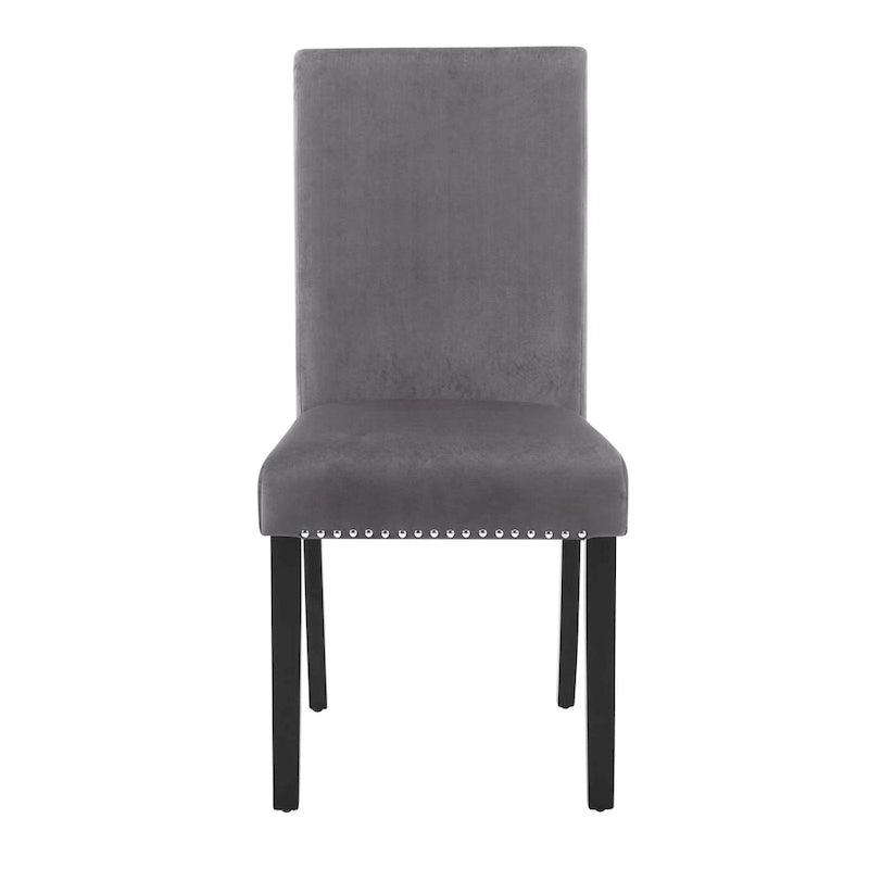 Velvet Dining Chair with Nailhead Trim, Set of 2