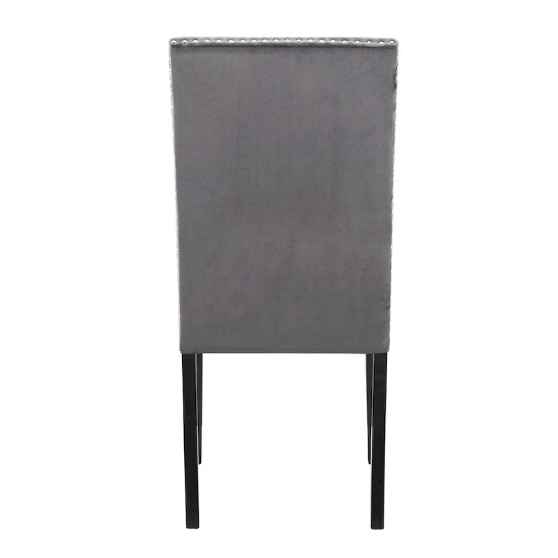 Velvet Dining Chair with Nailhead Trim, Set of 2