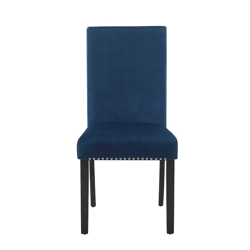 Velvet Dining Chair with Nailhead Trim, Set of 2