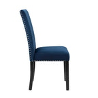Velvet Dining Chair with Nailhead Trim, Set of 2