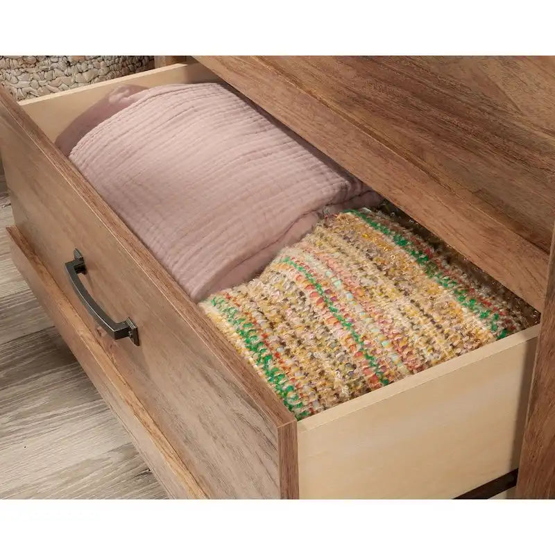 3-Drawer Chest with Herringbone Side Panels