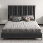 Bed Frame with Adjustable Velvet Headboard – 800 lb Capacity