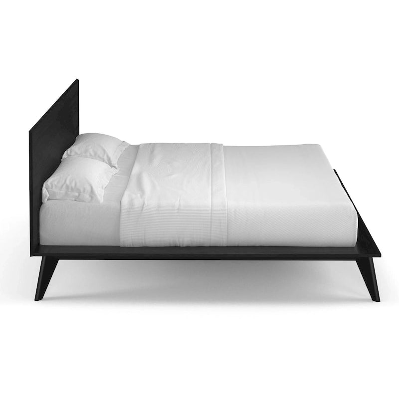 King Size Platform Bed with Wood Headboard
