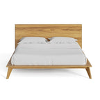King Size Platform Bed with Wood Headboard