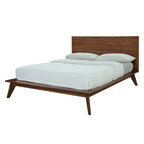 King Size Platform Bed with Wood Headboard