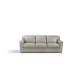 91" Gray Faux Leather Sofa With Black Legs