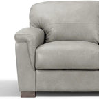91" Gray Faux Leather Sofa With Black Legs