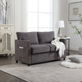 2-Seat Chenille Fabric Loveseat with Side Storage Pockets