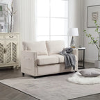 2-Seat Chenille Fabric Loveseat with Side Storage Pockets